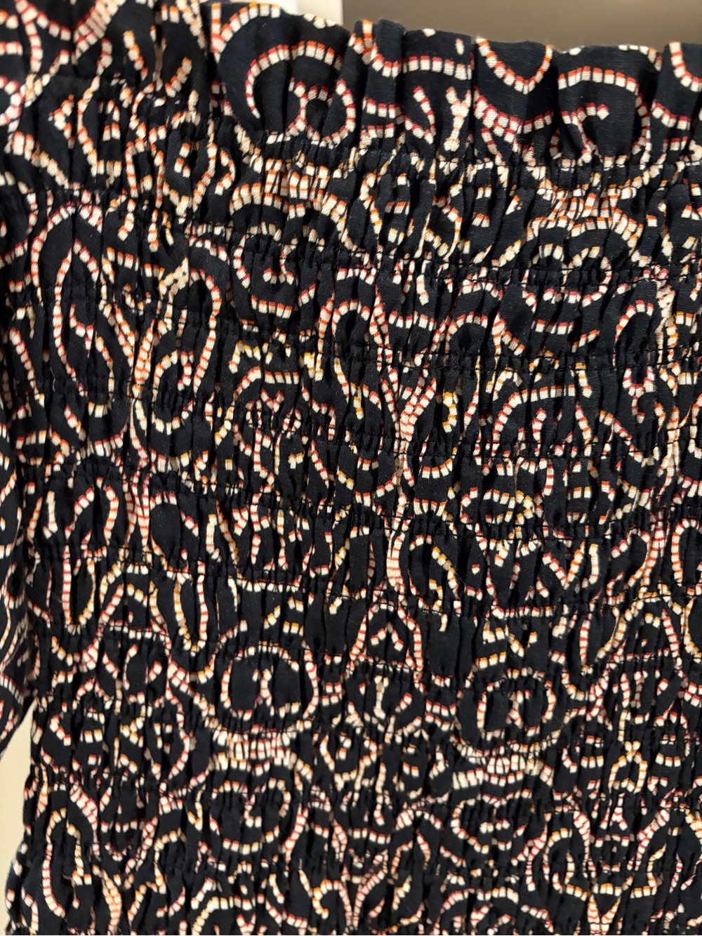 Alexis Black and Pink Smocked Puff-Sleeve Mini Dress - Picture 2 of 3